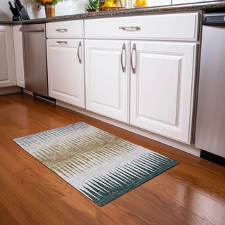 Piper Looms Mayfield Stripes AMF886 Charcoal Machine Washable Area Rug Scatter Lifestyle Image Feature