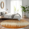 Piper Looms Mayfield Stripes AMF886 Copper Machine Washable Area Rug Round Lifestyle Image Feature