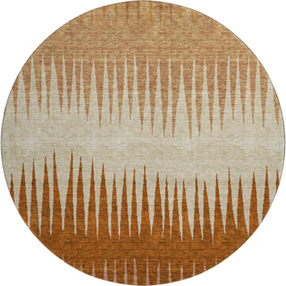Piper Looms Mayfield Stripes AMF886 Copper Machine Washable Area Rug Round Main Image