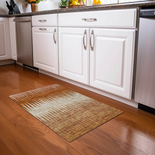 Piper Looms Mayfield Stripes AMF886 Copper Machine Washable Area Rug Scatter Lifestyle Image Feature
