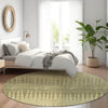 Piper Looms Mayfield Stripes AMF886 Green Machine Washable Area Rug Round Lifestyle Image Feature