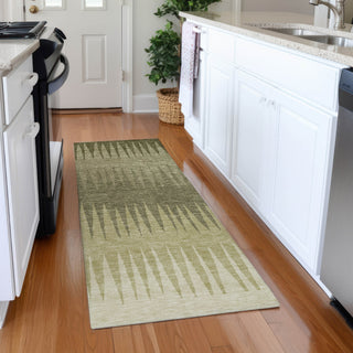 Piper Looms Mayfield Stripes AMF886 Green Machine Washable Area Rug Runner Lifestyle Image Feature