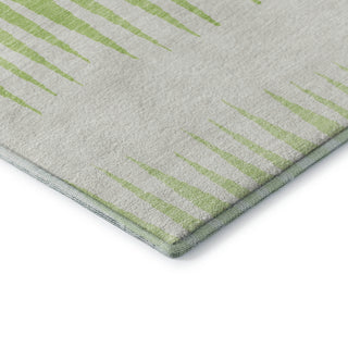 Piper Looms Mayfield Stripes AMF886 Lime Machine Washable Area Rug Corner Image