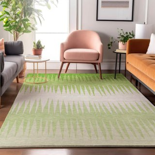Piper Looms Mayfield Stripes AMF886 Lime Machine Washable Area Rug Lifestyle Image Feature