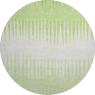 Piper Looms Mayfield Stripes AMF886 Lime Machine Washable Area Rug Round Main Image