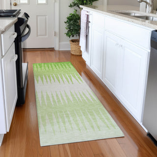 Piper Looms Mayfield Stripes AMF886 Lime Machine Washable Area Rug Runner Lifestyle Image Feature
