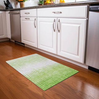 Piper Looms Mayfield Stripes AMF886 Lime Machine Washable Area Rug Scatter Lifestyle Image Feature