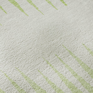 Piper Looms Mayfield Stripes AMF886 Lime Machine Washable Area Rug Swatch Image