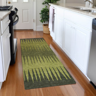 Piper Looms Mayfield Stripes AMF886 Olive Machine Washable Area Rug Runner Lifestyle Image Feature