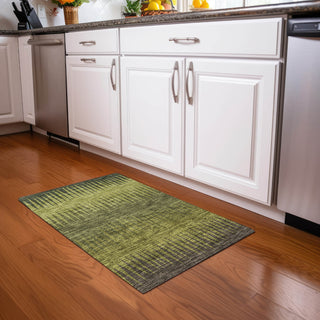 Piper Looms Mayfield Stripes AMF886 Olive Machine Washable Area Rug Scatter Lifestyle Image Feature