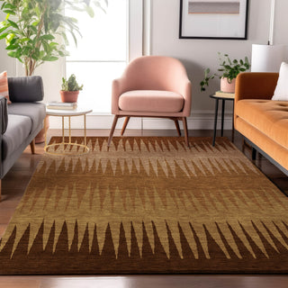 Piper Looms Mayfield Stripes AMF886 Paprika Machine Washable Area Rug Lifestyle Image Feature