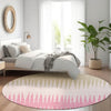 Piper Looms Mayfield Stripes AMF886 Pink Machine Washable Area Rug Round Lifestyle Image Feature
