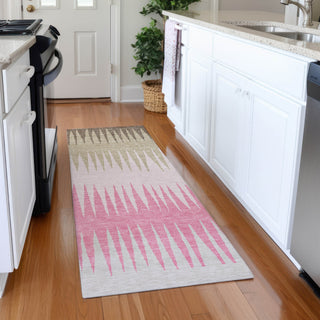 Piper Looms Mayfield Stripes AMF886 Pink Machine Washable Area Rug Runner Lifestyle Image Feature
