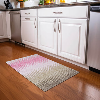 Piper Looms Mayfield Stripes AMF886 Pink Machine Washable Area Rug Scatter Lifestyle Image Feature