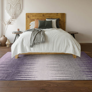 Piper Looms Mayfield Stripes AMF886 Purple Machine Washable Area Rug Lifestyle Image Feature