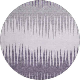 Piper Looms Mayfield Stripes AMF886 Purple Machine Washable Area Rug Round Main Image
