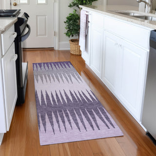 Piper Looms Mayfield Stripes AMF886 Purple Machine Washable Area Rug Runner Lifestyle Image Feature