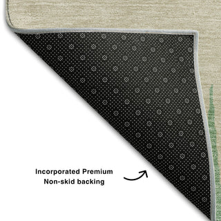 Piper Looms Mayfield Stripes AMF886 Sage Machine Washable Area Rug Backing Image
