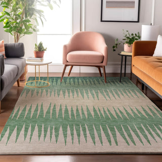 Piper Looms Mayfield Stripes AMF886 Sage Machine Washable Area Rug Lifestyle Image Feature