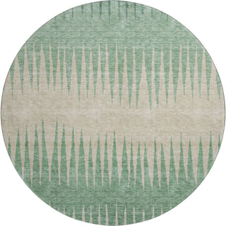 Piper Looms Mayfield Stripes AMF886 Sage Machine Washable Area Rug Round Main Image