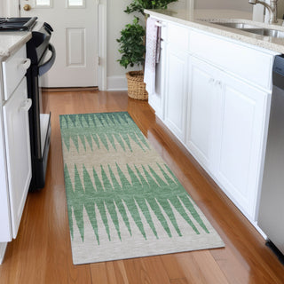 Piper Looms Mayfield Stripes AMF886 Sage Machine Washable Area Rug Runner Lifestyle Image Feature