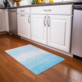 Piper Looms Mayfield Stripes AMF886 Sky Machine Washable Area Rug Scatter Lifestyle Image Feature