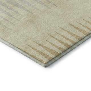 Piper Looms Mayfield Stripes AMF886 Taupe Machine Washable Area Rug Corner Image