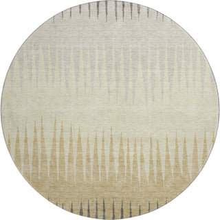 Piper Looms Mayfield Stripes AMF886 Taupe Machine Washable Area Rug Round Main Image