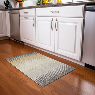 Piper Looms Mayfield Stripes AMF886 Taupe Machine Washable Area Rug Scatter Lifestyle Image Feature