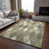 Piper Looms Mayfield Diamonds AMF887 Aloe Machine Washable Area Rug Lifestyle Image Feature
