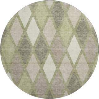 Piper Looms Mayfield Diamonds AMF887 Aloe Machine Washable Area Rug Round Main Image