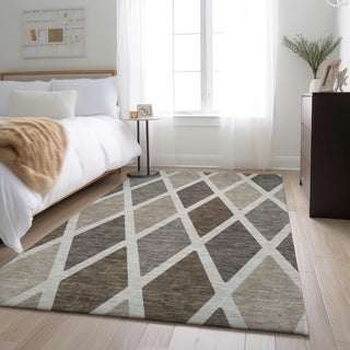 Piper Looms Mayfield Diamonds AMF887 Beige Machine Washable Area Rug Lifestyle Image Feature