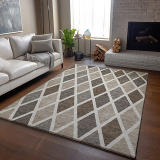 Piper Looms Mayfield Diamonds AMF887 Beige Machine Washable Area Rug Lifestyle Image Feature