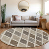 Piper Looms Mayfield Diamonds AMF887 Beige Machine Washable Area Rug Round Lifestyle Image Feature