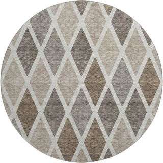 Piper Looms Mayfield Diamonds AMF887 Beige Machine Washable Area Rug Round Main Image