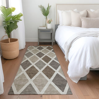 Piper Looms Mayfield Diamonds AMF887 Beige Machine Washable Area Rug Runner Lifestyle Image Feature