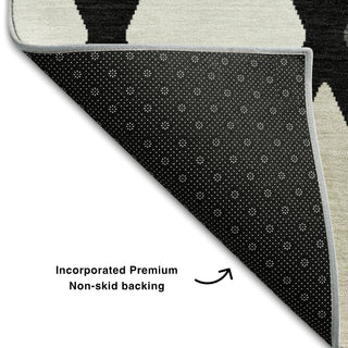 Piper Looms Mayfield Diamonds AMF887 Black Machine Washable Area Rug Backing Image