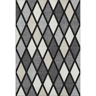 Piper Looms Mayfield Diamonds AMF887 Black Machine Washable Area Rug main image