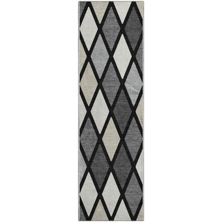 Piper Looms Mayfield Diamonds AMF887 Black Machine Washable Area Rug Runner Main Image