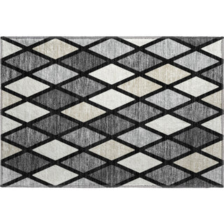 Piper Looms Mayfield Diamonds AMF887 Black Machine Washable Area Rug Scatter Main Image