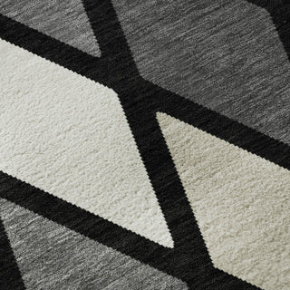 Piper Looms Mayfield Diamonds AMF887 Black Machine Washable Area Rug Swatch Image