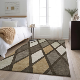 Piper Looms Mayfield Diamonds AMF887 Brown Machine Washable Area Rug Lifestyle Image Feature