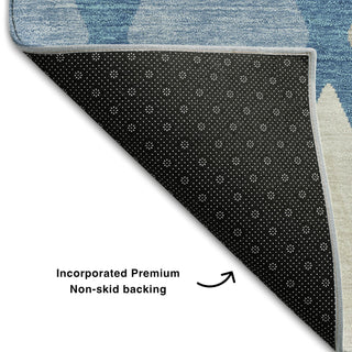 Piper Looms Mayfield Diamonds AMF887 Denim Machine Washable Area Rug Backing Image