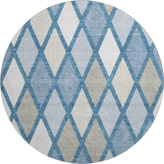 Piper Looms Mayfield Diamonds AMF887 Denim Machine Washable Area Rug Round Main Image
