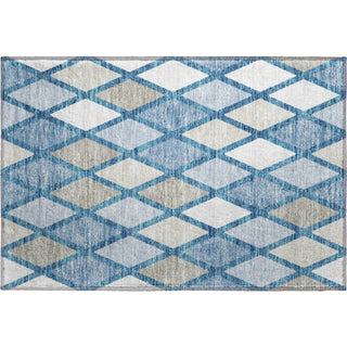 Piper Looms Mayfield Diamonds AMF887 Denim Machine Washable Area Rug Scatter Main Image