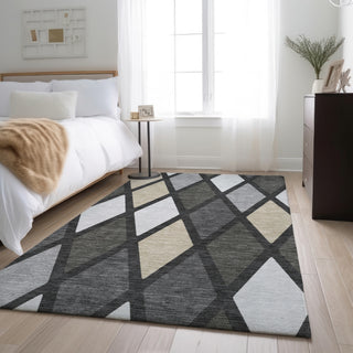 Piper Looms Mayfield Diamonds AMF887 Gray Machine Washable Area Rug Lifestyle Image Feature