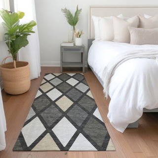 Piper Looms Mayfield Diamonds AMF887 Gray Machine Washable Area Rug Runner Lifestyle Image Feature