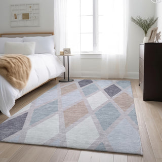 Piper Looms Mayfield Diamonds AMF887 Lavender Machine Washable Area Rug Lifestyle Image Feature