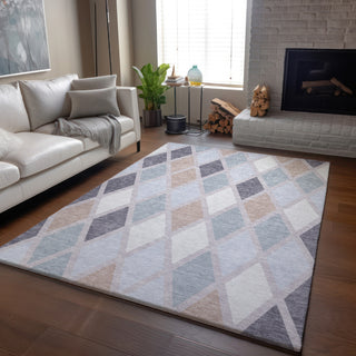 Piper Looms Mayfield Diamonds AMF887 Lavender Machine Washable Area Rug Lifestyle Image Feature