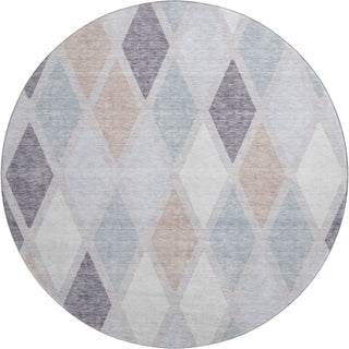 Piper Looms Mayfield Diamonds AMF887 Lavender Machine Washable Area Rug Round Main Image
